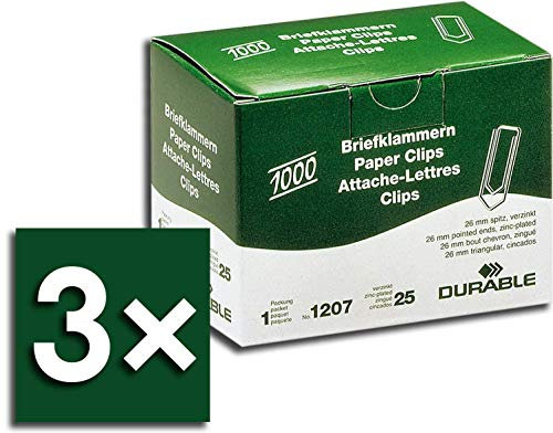 Durable Briefklammern, 26 mm, verzinkt (3er Pack)