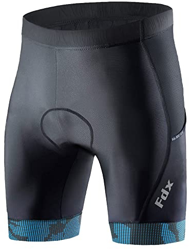FDX Men's All Day Cycling Shorts 3D Padded Breathable Bike Shorts Blue L