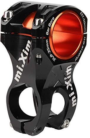 Keenso Potencia de Bici, 31.8 * 50 mm Elevador del Manillar, Piezas de Bici, Vástago Corto (Negro)