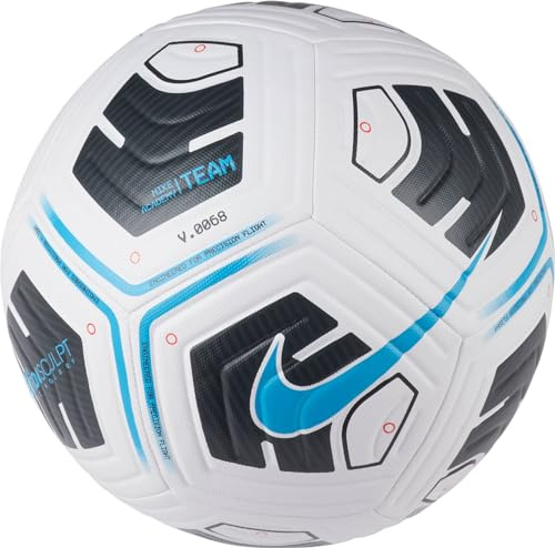 NIKE CU8047-102 Academy Recreational soccer ball Unisex Adult WHITE/BLACK/LT BLUE FURY Size 4