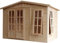 Caseta de jardín de Madera de 6 m2 - Cobertizo Jardin Exterior con Suelo, Ventana, Puerta Doble - Cabaña de jardín para Trabajar en casa - con Tejas bituminosas marrón - TIMBELA M334FB+H334FBBROWN