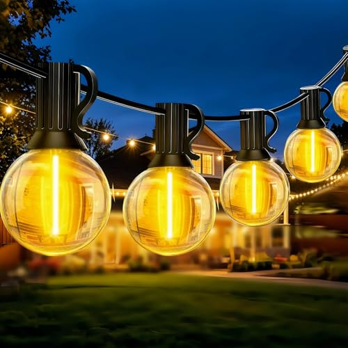Guirnalda Luces Exterior 15M, 25+1 Bombillas Inastillable, Impermeable
