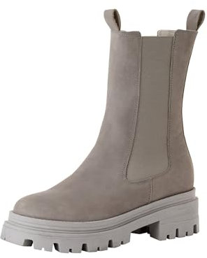Tamaris Damen Chelsea Leder Blockabsatz Wechselfußbett; GREY, EU 40
