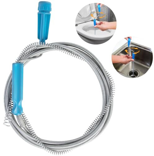 VFANDV Furet Deboucheur Canalisation 300cm x 6 mm, Spirale Deboucheur WC avec Manivelle Sonde de debouchage Déboucheur Canalisation Professionnel Spirale de Nettoyage pour Canalisations Éviers WC