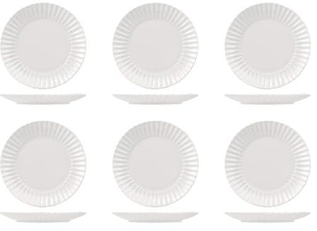 H&H Set 6 Piatti Frutta Lotus Bianco Cm21