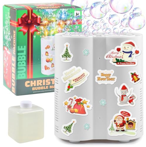 Forhome Feuerwerks-Seifenblasenmaschine, Automatische Seifenblasenmaschine, Elektrische Blasenmacher, Feuerwerk Seifenblasenspielzeug für Kinder Geschenk, Hochzeit, Weihnachten, Party (Weiß)
