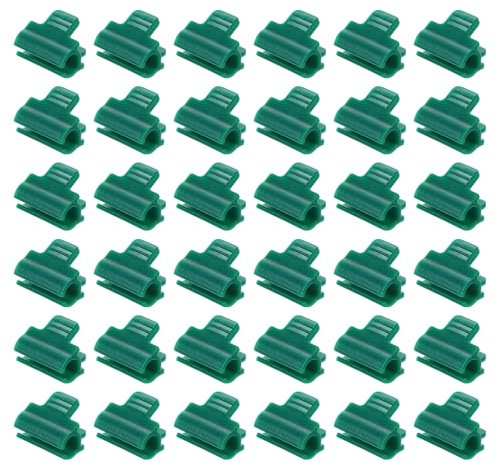 QUARKZMAN Gewächshausklammern für 9/16 Zoll PVC Rohr, 40 Stück Gewächshausfilmklammern Schattierungsnetzstangenclip Gartenbögen für Reihenabdeckung, Gewächshaus Kunststofffolie (Dunkelgrün)