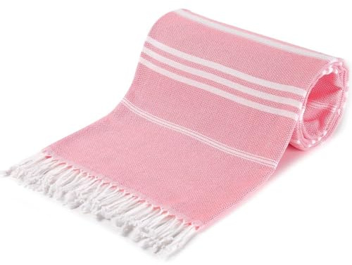 Serviette de Plages Anti Sable Grande Rouge,Serviette de Plages Coton,Drap de Plages à Séchage Rapide Rayure avec Des Glands,Beach Towel Portable pour Piscine Camping,Voyage,Yoga Sports 90 x 180cm