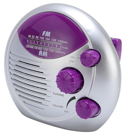 Vattentät utomhusradio, duschradio, bärbar mini AM FM vattentät, batteridriven badrum, för , , utomhus, liten AM FM-sändningsmottagare