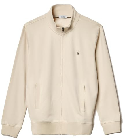 Coveri Felpa Giacca Pullover Aperta Uomo Sportiva con Cerniera Zip Intera Cotone (XXL - Sabbia)