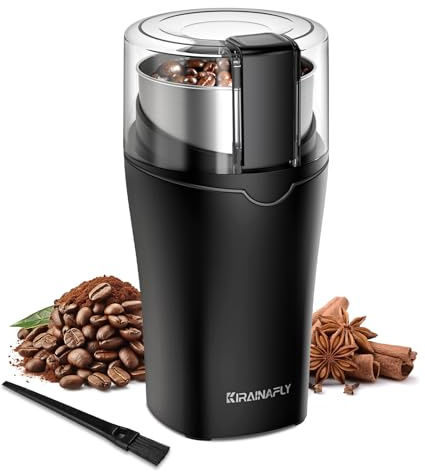 Molinillo Eléctrico para Especias, Molinillo Eléctrico para Granos de Café para Cocina, Cámara Extraíble de Acero Inoxidable, Perfecto para Granos de Café Especias Hierbas y Frutos Secos, Gris Oscuro