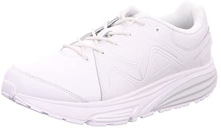 MBT Simba Chaussures De Sport Pour Femme Style Moderne. Chaussures De Marche Anatomiques Et Confortables. Chaussures Physiologiques De Confort Et De Stabilité Semelle Incurvée. Baskets À Lacets. Blanc