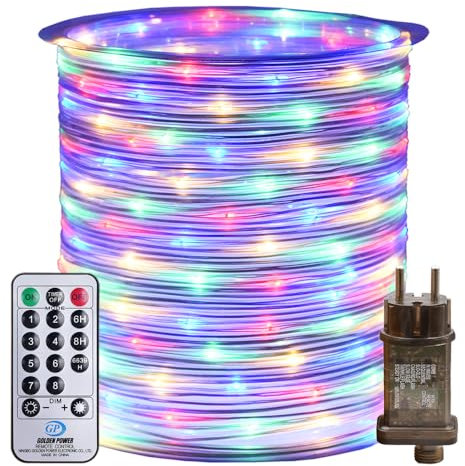 RcStarry 50M 500LED Lichtschlauch Lichterschlauch Strombetrieben Lichterkette außen mit Fernbedienung & Timer, 8 Modi IP67 Wasserdicht Bunt Dekolicht, für Außen Innen Weihnachten DIY Deko