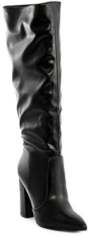 Toocool Damen Overknee Stiefel High Heels Spitz Zehe Kunstleder Stilettos X8056 [38, Schwarz]