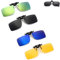 gotyou 4 Stück Polarisationsbrille Clip, Sonnenbrille Clip, Sonnenbrille Aufsatz, Clip on Sonnenbrille, Randlose Myopie Sonnenbrille, Myopie Sonnenbrille Polarisierte Clip für Im Freien, Angeln