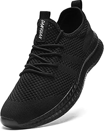 Tvtaop Chaussures de Sport Running Femme Sneakers Fitness Basket Tennis Légères Respirante Outdoor Training,Noir 38 EU