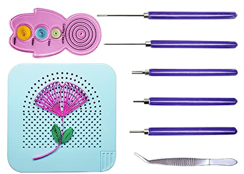 8 Pieces,Quilling Kits,Paper Quilling Tools,Quilling Knitting Board,Quilling Needles,Quilling Curling Coach,Paper Craft DIY Tools,Assorted Sizes Rolling Curling Quilling Needle Pen,XIWUMOER (Blue)