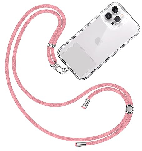 TBOC Band mobiltelefonkedja nyckelband kedja mobiltelefonsnöre [rosa] för att hänga upp nacken, universellt för mobiltelefon med pad mobiltelefonband, patch, karbinhake, fodral, mobilsnodd, nyckelband