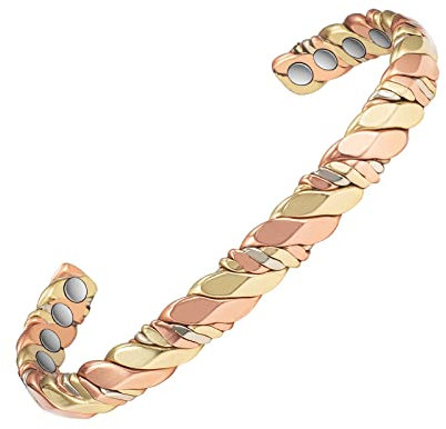 EnerCoppeX Kupferarmband, verwendet für Arthritis und Gelenke, reine Kupfermagnet -Behandlungsarmbänder, für Handgelenkstunnel, 3500 Gauß -wirksame Magnete, gesunde Schmuckgeschenke (CPB-1012)