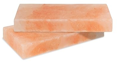 Jopassy 2-pack L saltsten för grillning, 20 x 10 x 2,5 cm salt grillstenar, återanvändbar saltgrillsten, original kristallsalt från förberedelsen, saltplatta för grillning för BBQ