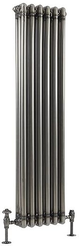 Milano Windsor Raw Metal Cast Iron Style Vertical Triple Column Radiator - 1500mm x 290mm