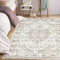 Deerly Waschbarer Kurzflor Teppich, Quadratischer Weicher Teppich Geeignet für Wohnzimmer Büro und Schlafzimmer, Teppich rutschfest für Esszimmer Balkon 120x160CM,CremeGrün