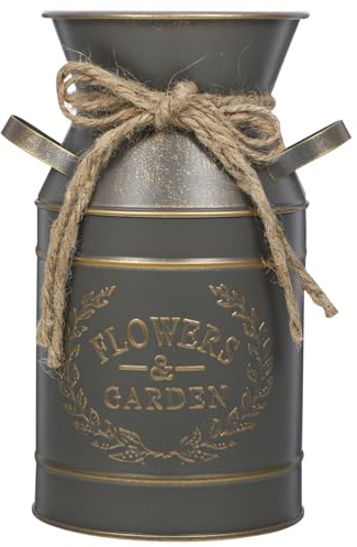 HANABASS Jarra De Leche De Metal Estilo Rústico Jarrón De Hierro para Arreglos De Plantas Cubo De Metal para Decoración del Porche para Flores Secas