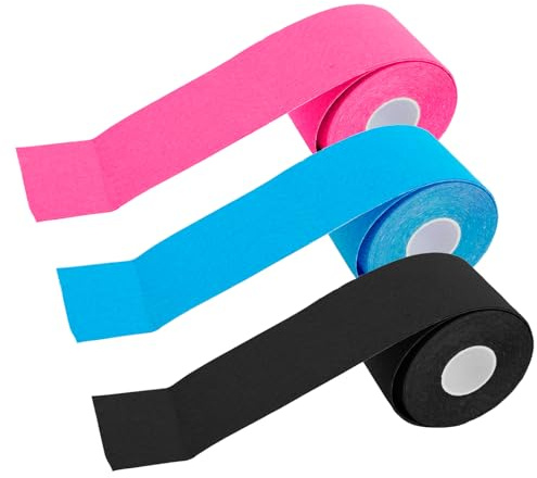 Ennoxwi 3 rullar sporttejp (5 m x 5 cm) kinesiologitejp sport tejpset muskelåtstramande band för knä axel armbågar