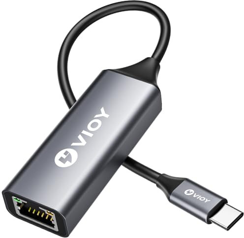 VIOY USB C to Ethernet Adapter, 1Gbps RJ45 to USB C Network Adapter, Portable Type C to Ethernet Dongle Compatible for Thunderbolt 4/3, iPad Pro/Air, iPhone 16/15 Pro/Max, XPS
