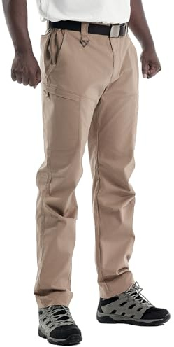 Flyplus Pantalones de Senderismo para Hombre, Pantalones Cargo Ligeros para Hombre, Resistentes al Agua, Pantalones de Trekking, de Secado rápido, elásticos, Pantalones de Trabajo