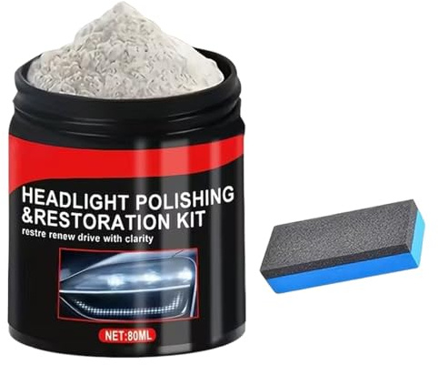Kit di Ripristino Fari Auto - 80ml Polvere Levigante che Elimina dalle,Kit Per Il Ripristino Delle Lampade | Per Automobili Veicoli Autocarri SUV Parabrezza Casa Cucina Bagno Finestre