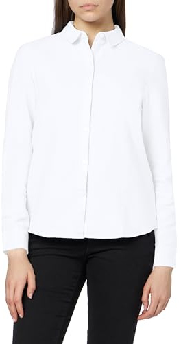 PIECES Pcirena Ls Oxford Shirt Noos, Chemise Femme, Blanc (Bright White Bright White), 42 (Taille Fabricant: Large)