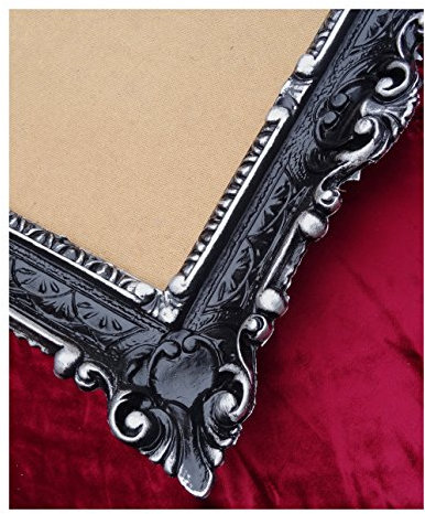 Lnxp ANTIK BAROCK BILDERRAHMEN in der Farbe Schwarz/Silber Dualcolor 56x46cm RECHTECKIG REPRO Bilder für 30x40cm oder 40x30 cm BAROCKRAHMEN BILDER 50R