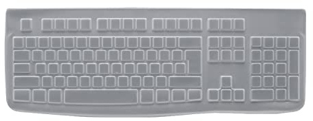 Logitech Protective Cover for K120 Keyboard and MK120 Desktop, durable silicone wrap-around design, liquid-proof,ultrathin, translucent - White