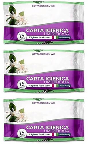 Virsus Salviette di Carta Igienica Umidificata, profumate, biodegradabili e compostabile, per l'igieni intima, azione delicata Varie Quantità (45)