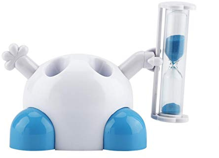 Soporte para cepillos de dientes, soporte para cepillos de dientes para niños, soporte para cepillos de dientes, reloj de arena para cepillado de dientes para niños, temporizador de cuenta (Azul)