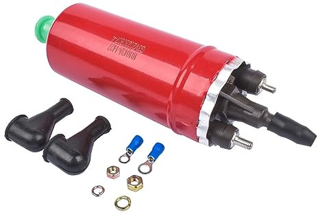Bisenya 0580464070 Pompa del carburante elettrica ad alta pressione 12V Compatibile con 82308678 4421193 90292723 Pompa carburante in linea, pompa benzina per benzina, diesel, universale (rosso)