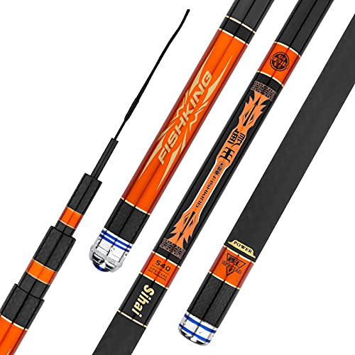 LEFAH Caña de pescar Superhard 19 Tune-Gigante Pesca Varilla de Carbono Polo Caña de Pescar 3.6m-12m Power Handstab (Tamaño: 9.0 metros)