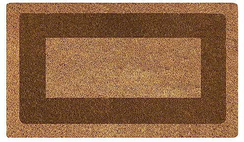 Acomoda Textil - Felpudo de Coco Natural Ecológico con Cenefa, Resistente y Antideslizante. Felpudo Ideal para Interior y Exterior de Casas y Comercios. (40x70 cm, Marrón)