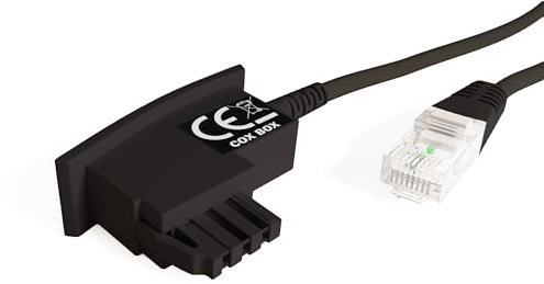 COXBOX 4,25 m DSL Kabel Fritzbox, Speedport, Easybox - TAE Kabel RJ45 schwarz - VDSL ADSL WLAN Router-Kabel mit galvanischer Signatur für effektiven Schutz vor Störeinflüssen