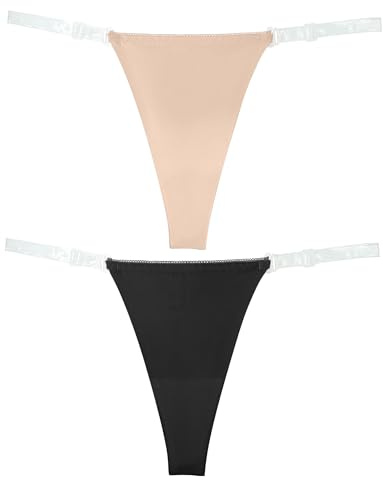 Aivtalk String Tanga Donna Perizoma Sexy Trasparente Slip Regolabile Biancheria Intima Senza Cuciture Perizoma 3 Pacchetti Set L