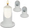 YEJAHY 2 portavelas de comunión, 4 cm, blanco, de metal, portavelas para velas de varilla y de mesa, portavelas de bautizo, velas de pilar, vela de mesa