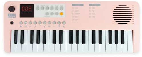 Axus 37 Mini Portable Keyboard in Dusk Pink - Fun Electric Piano for Beginners, USB-C or Battery Power