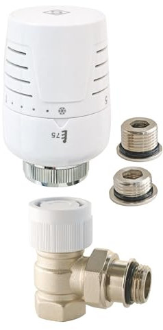 SOMATHERM FOR YOU, 601522104, Grifo termostático T302 de ángulo universal 3/8 (12x17) o 1/2 (15x21), Compatible con todas las cabezas termostáticas estándar M30x1,5 del mercado.