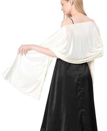 Etoles Femme Mariage Chales en Satin Echarpes Chic Longue Wrap Foulard Pashmina Elégante pour Fêtes Écharpe douce pour femmes en pashmina et châles