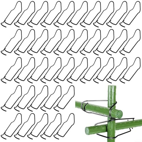 Allthingstore 50 hebillas de conexión de enrejado de plantas, conectores de estructura de soporte de jardín de acero para verduras, crecimiento de flores (20 mm)