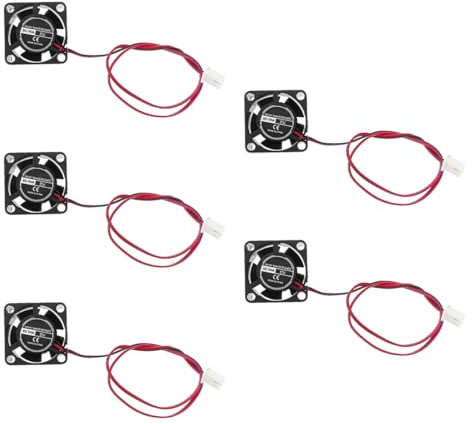 Enwye 5 ventole di Raffreddamento DC brushless silenziose con Cuscinetto Idraulico da 25 mm, 2 Pin, 5 V, per progetti Fai da Te di schede grafiche
