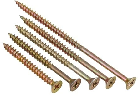 AQXYWAZQ Phillips Flat Head Drywall Screw Cross Countersunk Head Quick Self Tapping Wood Screws KA Color Zinc-plated Hardened Tip Nail(16mm (30Pcs))