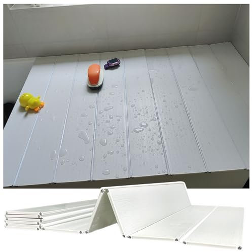 Cubierta para bañera, repisa de baño, Tapa para bañera, Apta para la mayoría de bañeras de tamaño estándar, Bandeja Antipolvo para una relajación, 0,6 cm de Grosor (80 x 1