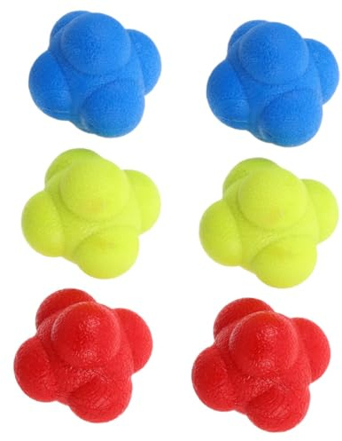 PRETYZOOM Pack De 6 Balones De Reacción para Entrenamiento De Agilidad y Coordinación Ojo-Mano, Bolas Deportivas para Mejorar Reflejos y Velocidad En Entrenamientos De Fitness y Deportes